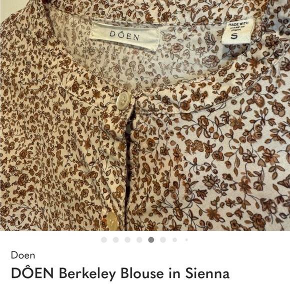 Doen Floral Blouse in Warm Beige - Picture 9 of 10